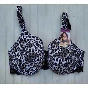 NWT Cacique Lane Bryant Womens Bra Cheetah Print Lightly Lined UNDERWIRE 42D